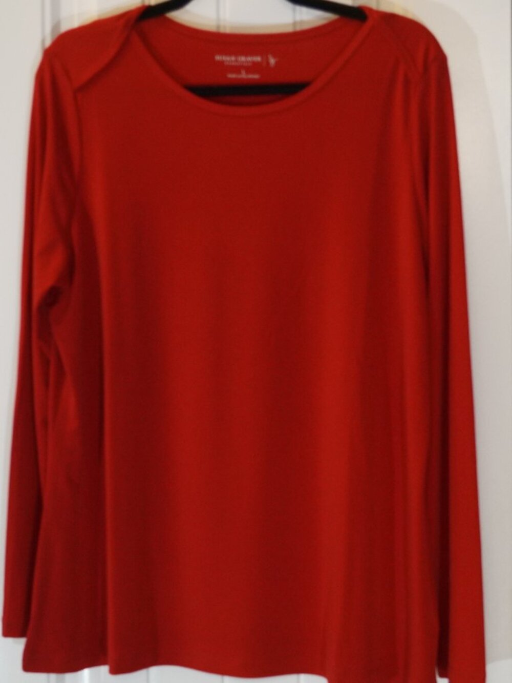 Susan Graver Essentials Liquid Knit Scoop Neck Top Size L